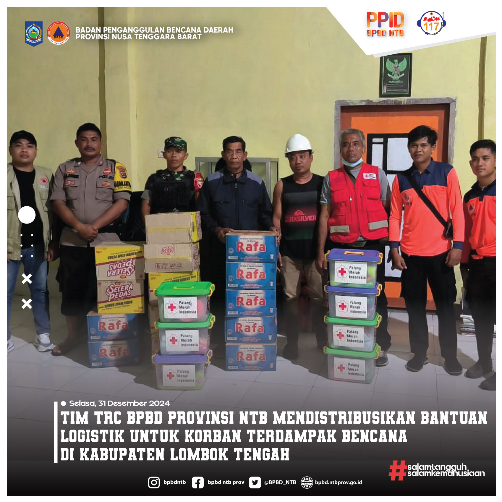 Siaga Tim Trc Bpbd Provinsi Ntb Mendistribusikan Bantuan Logistik